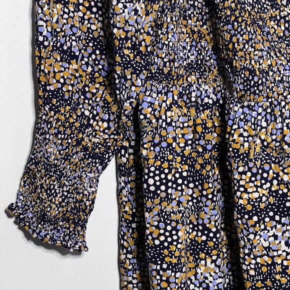 ELOQUII Elements Mixed Dot Print Midi Dress w/ Smocked Bodice Women's Size 18/20 - Picture 6 of 9